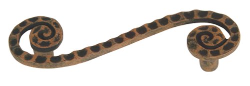 Atlas Homewares 2102 Scroll 3 Inch Center to Center Designer Cabinet Pull Rust Cabinet Hardware Pulls Designer