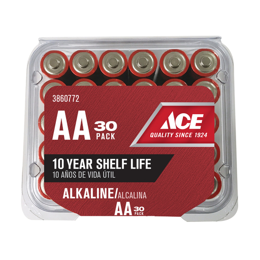 Ace AA Alkaline Batteries 30 Pk Clamshell