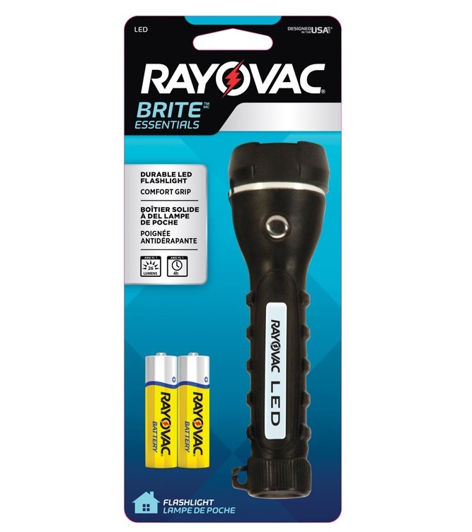 FLASHLIGHT 2AA RUBR BLK