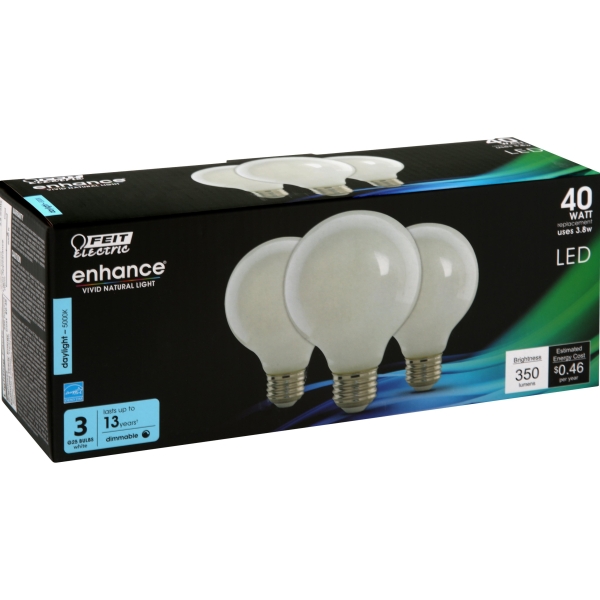 LED G25 E26 DL 40W 3PK