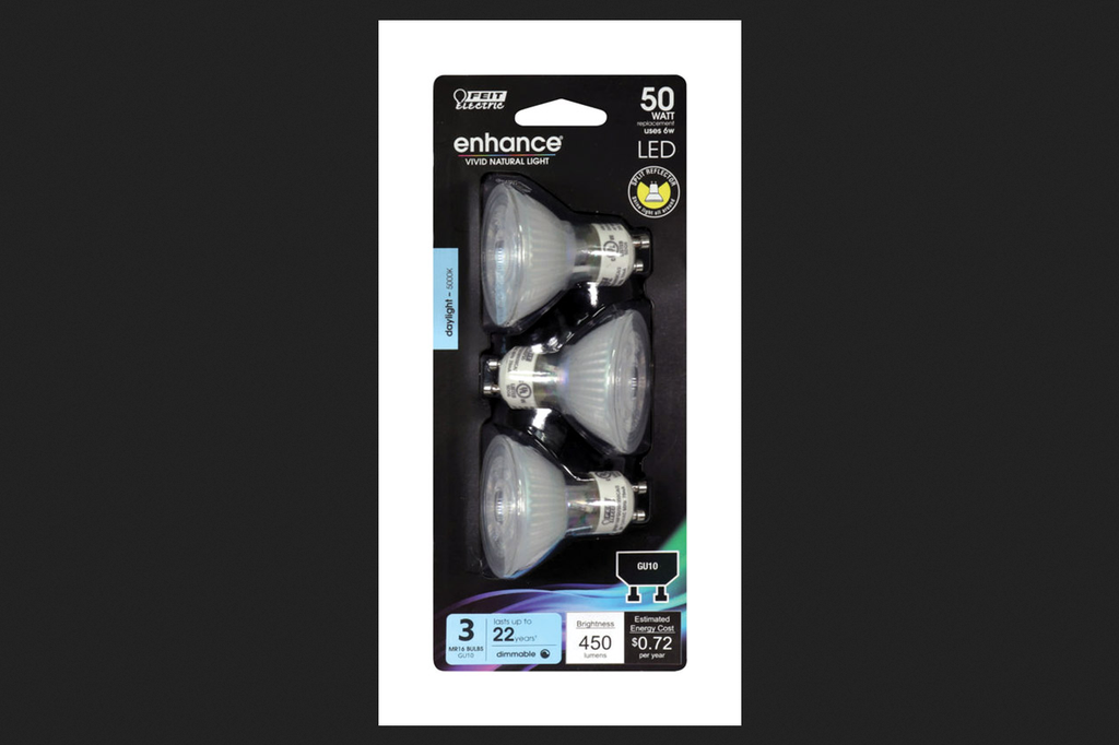 Feit Enhance MR16 GU10 LED Bulb Daylight 50 Watt Equivalence 3 Pk