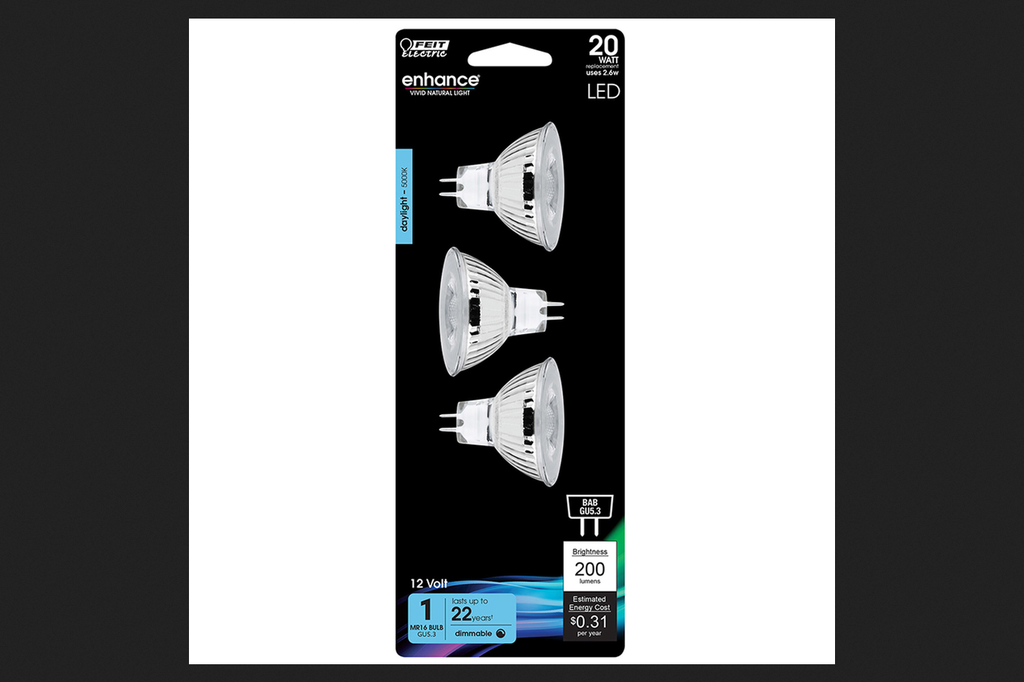 Feit Enhance MR16 GU5.3 LED Bulb Daylight 20 Watt Equivalence 3 Pk