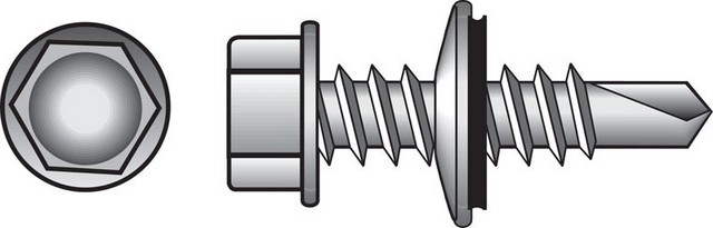HILLMAN No. 10 Ga. X 1 in. L Hex Hex Washer Head Self-Drilling Screws 100 Pk