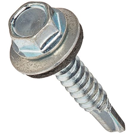 The Hillman Group 561039 12-14-Inch X 1-1/4-Inch Washer Head Neoprene Washer Self Drilling Screw  100-Pack