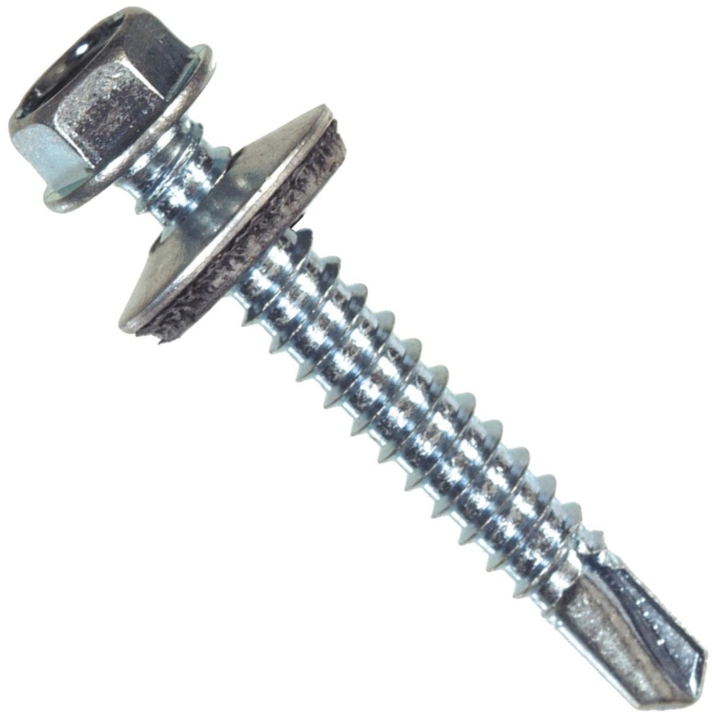 HILLMAN 1/4 in. Ga. X 1 in. L Hex Hex Washer Head Self-Drilling Screws 100 Pk