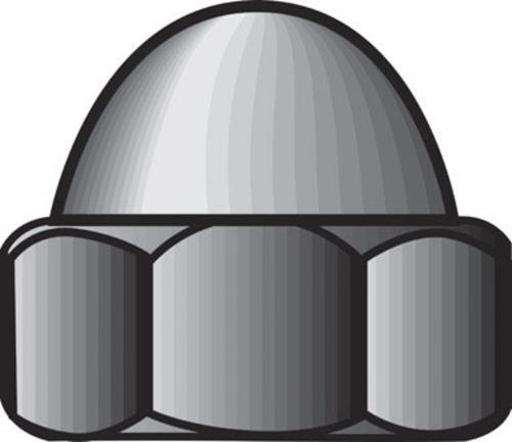 [400004813] Hillman 180087 Nickel Acorn Nuts  1/4"x 20"  100 Piece