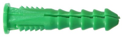 HILLMAN 0.164 in. D X 1-1/4 in. L Plastic Round Head Ribbed Anchor 100 Pk