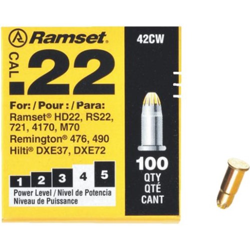 Ramset 0.22 Caliber Yellow Single Shot Powder Loads