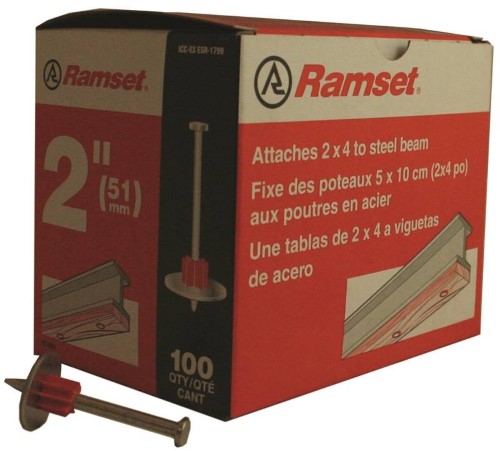 Ramset .3 in. D X 2 in. L Steel Round Head Drive Pin with Washer 100 Pk