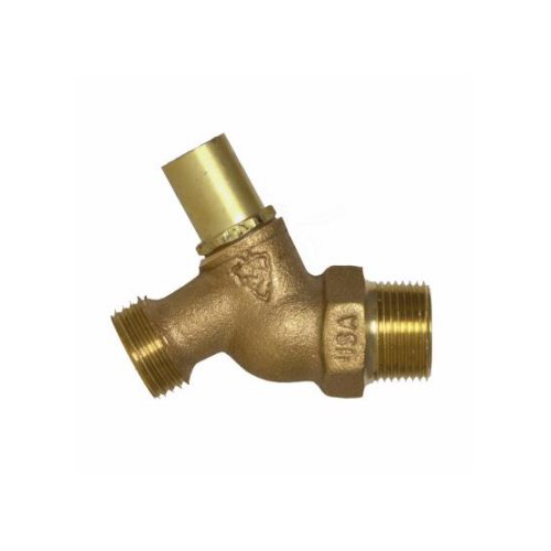 Arrowhead 1/2 in. MIP in. X 3/4 in. MHT Brass No-Kink Hose Bibb