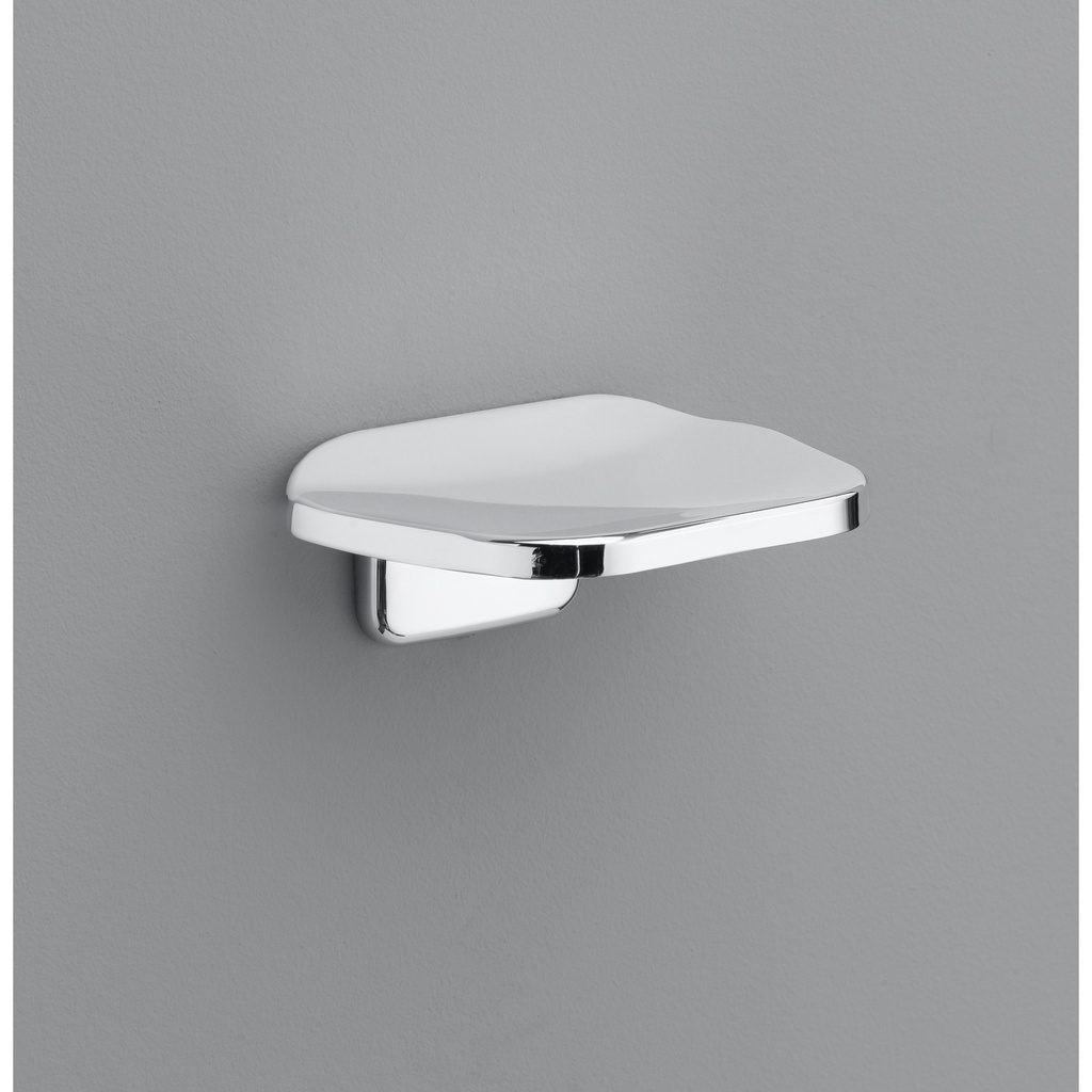 Oakbrook Collection Chrome White Die Cast Zinc Soap Dish