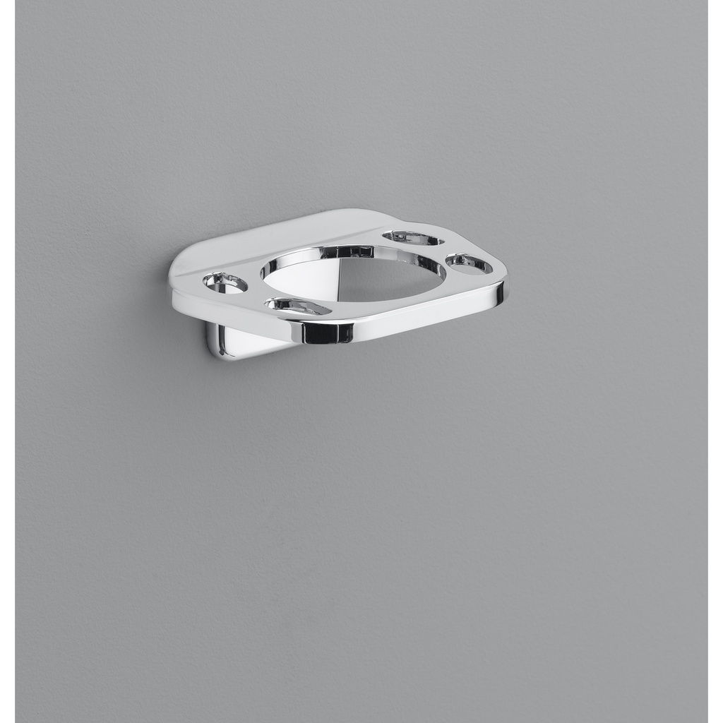 Oakbrook Collection Chrome Silver Die Cast Zinc Toothbrush/Tumbler Holder