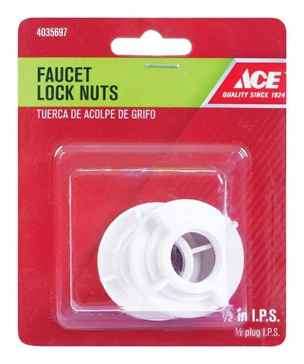 [4035697] Ace 1/2 in. Plastic SAE Faucet Lock Nut 2 Pk