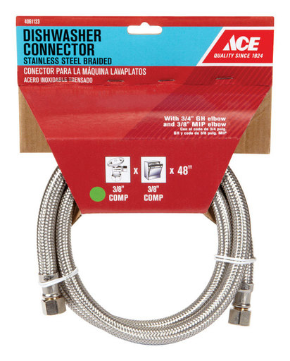 [4061123] Ace 3/8 in. Compression X 3/8 in. D Compression 48 in-lb Braided Stainless Steel Supply Line