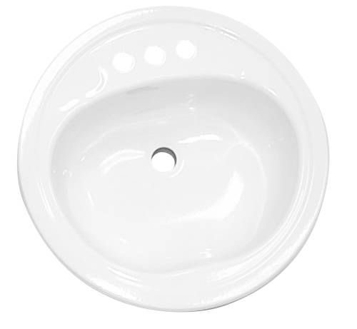 SINK LAV19"RND STL WHITE