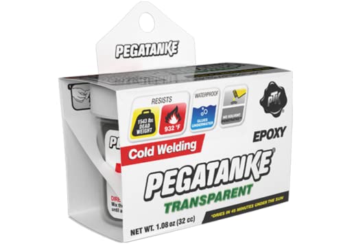 [420003346] Pegatanke Epoxy Super Glue Transparent Kit - Cold Welding Pega Tanke Glue Epoxy - Applicable on Any Surface and Under Water - Repairs and Works on Met
