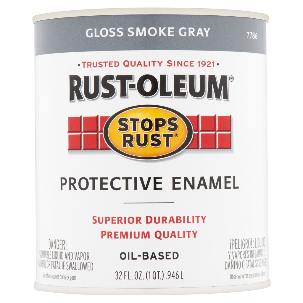Rust-Oleum Stops Rust 1-qt. Can Brush-on Protective Enamel Paint - Gloss Smoke (2/Carton) - 7786502