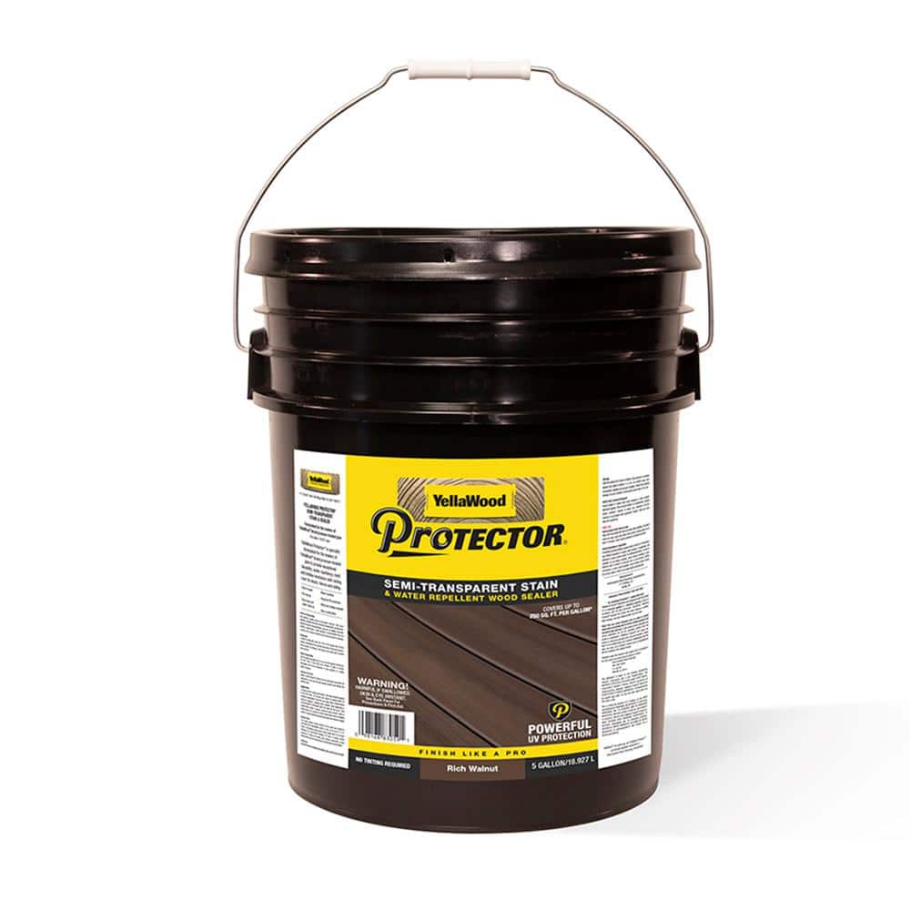 Protector 5 Gal. Rich Walnut Semi-Transparent Exterior Deck Stain and Sealer