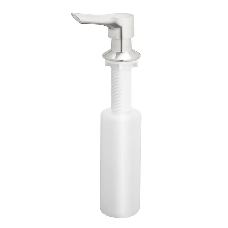 Oakbrook Collection Brushed Nickel White Plastic Lotion/Soap Dispenser