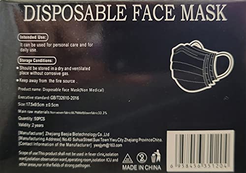 Black Disposable Face Mask