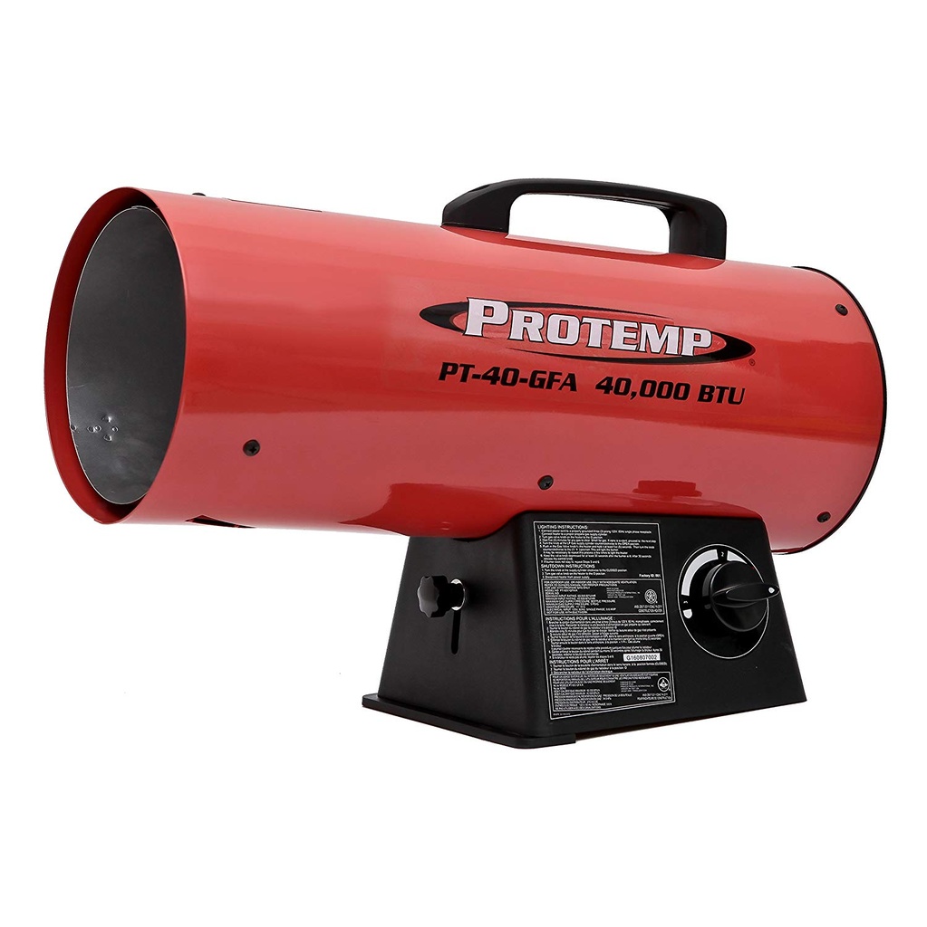Protemp Pt-40-gfa Portable Fan Forced Propane Heater, 40,000 Btu's ...