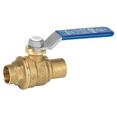 Homewerks 1 in. Brass Sweat Ball Valve Full Port Quarter-Turn Lever for Water/Oil/Gas