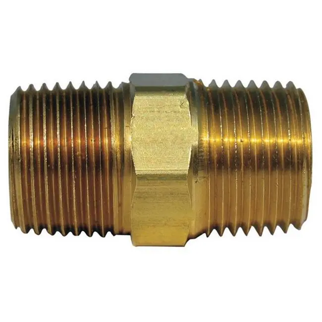 HEX NIPPLE 1/2"MPT BRS