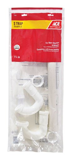 Ace 1-1/4 in. D X 20-1/2 in. L Plastic S-Trap