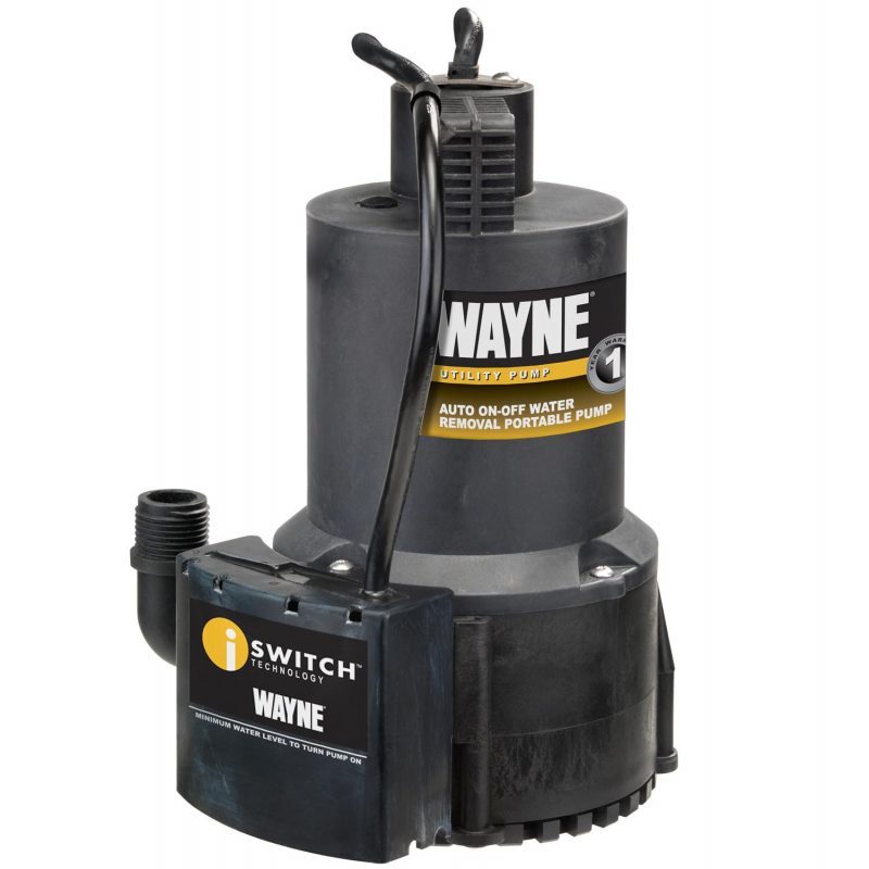 Wayne 1/4 HP 3000 Gph Thermoplastic Electronic Switch Bottom AC Utility Pump