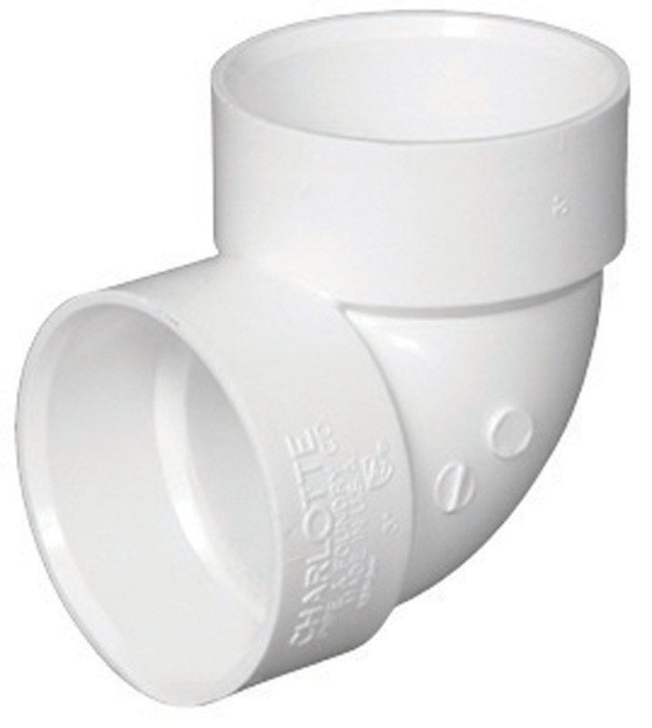 Charlotte Pipe Schedule 40 3 in. Hub X 3 in. D Hub PVC Elbow 1 Pk