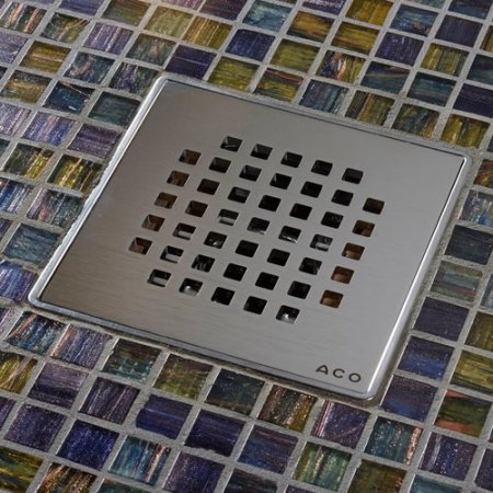 Quartz by Aco Plus 6" Grid Shower Drain