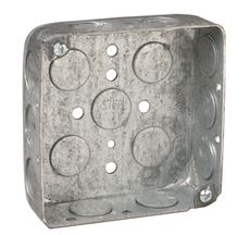 Steel City 52151-1/2-3/4 Pre-Galvanized Steel Square Box with 1/2-Inch and 3/4-Inch Knockouts