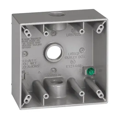CAJA 4X4 3 HOLES W.P KO-3/4 GRIS