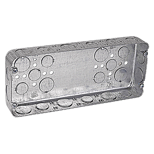 T & B 4G-1/23/4 4 Gang Steel Box 10-7/16" X 4-1/2" - 1-5/8D 1/2" & 3/4" KO Qty 5