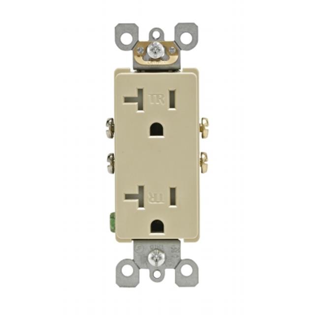 Leviton Decora 20 Amps 125 V Duplex Ivory Outlet 5-20R 1 Pk