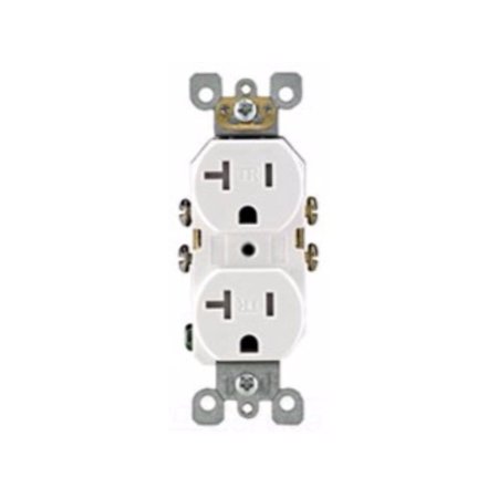 Straight Blade Receptacle, 5-20R, 20 a, 125V AC, 2 Pole, 3 Wire, Flush Mount, Single