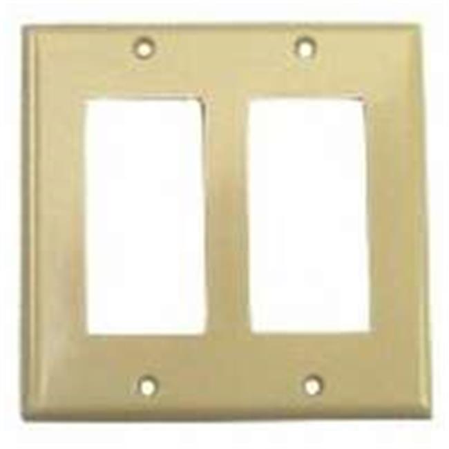 [450010109] 2152 Wallplate, 4-1/2 in L, 4.56 in W, 2 -Gang, Thermoset, Ivory, High-Gloss