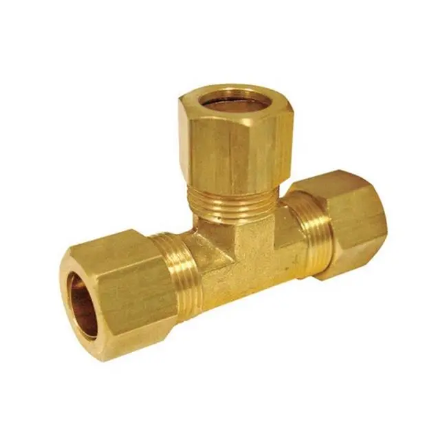 JMF 0.37 X 0.37 X 0.25 in. Compression Tee - Brass