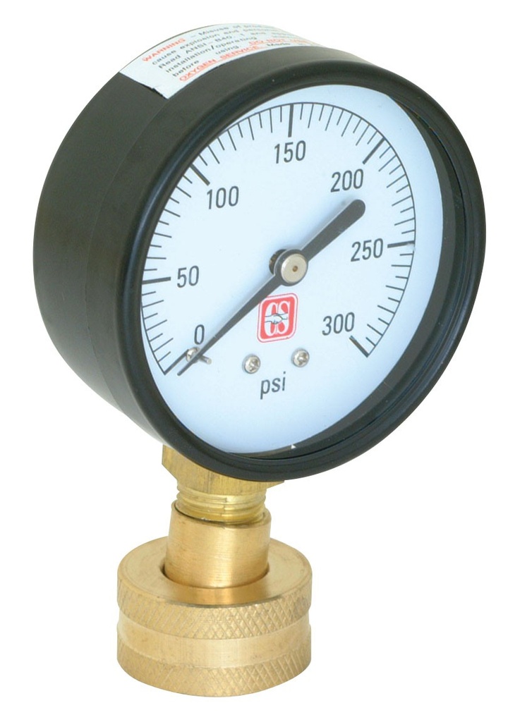 Eastman 45169 Water Pressure Test Gauge  2-1/2 Inch Face  300 PSI