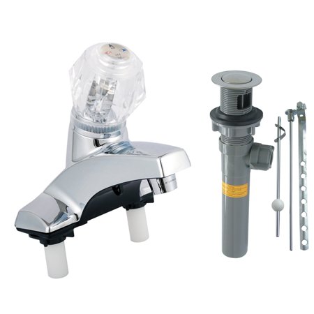 Home Plus Chrome Traditional Centerset Bathroom Sink Faucet 4 in