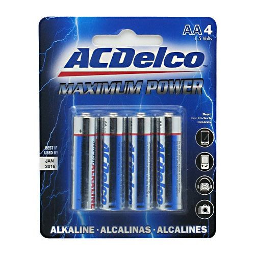 [455004092] AC Delco Maximum Power ALKALINE Blister Card AA 4-pack AC210
