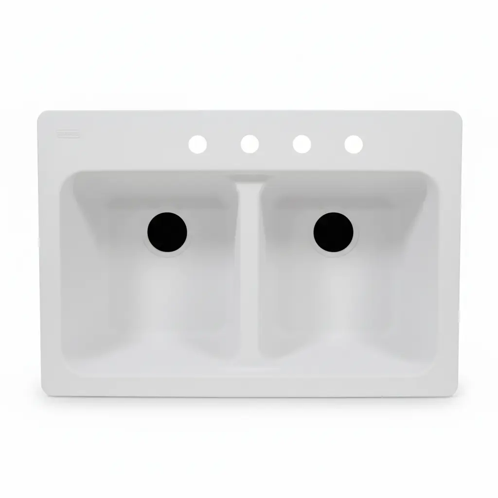 FRANKE KITCHEN SYSTEMS LLC FTW904BX 9  White Double Bowl Sink