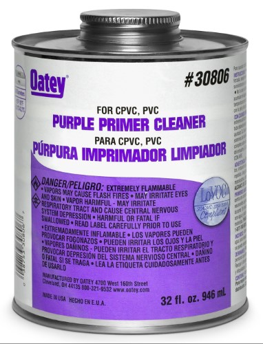 Oatey Purple Primer Cleaner for CPVC/PVC 32 Oz