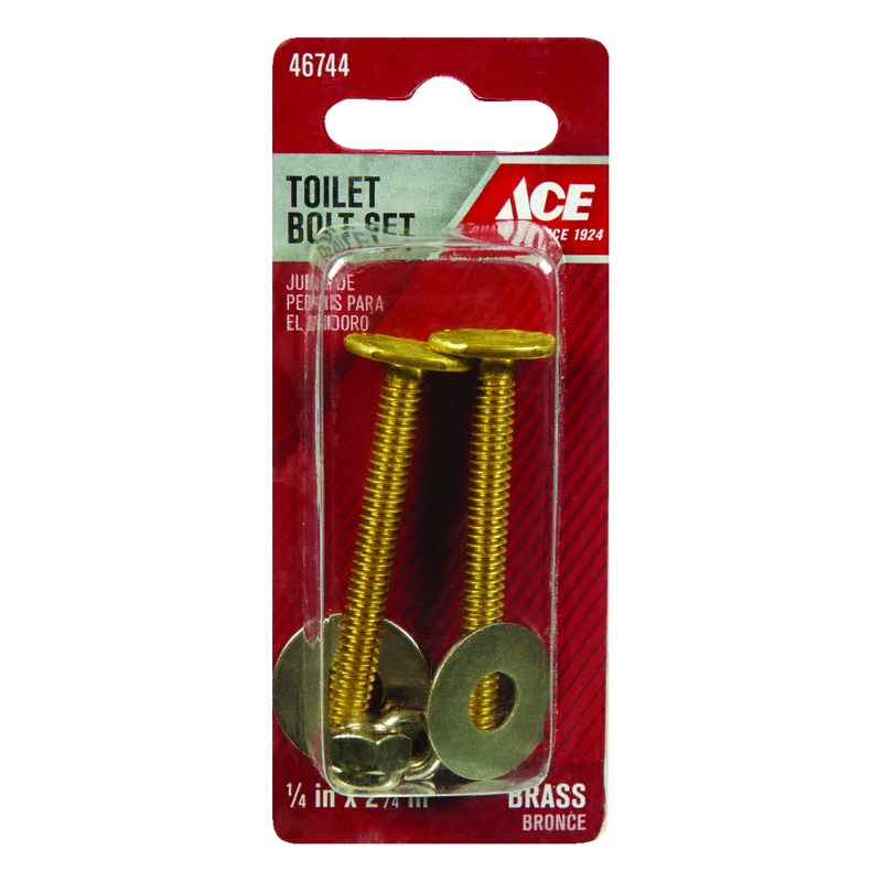 Ace Toilet Bolt Set Brass