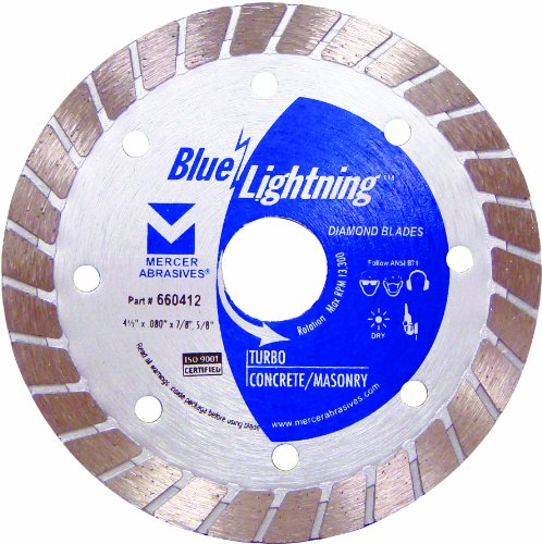 [475010342] Mercer Industries 660412 Blue Lightning Turbo Diamond Blade, 4.5-Inch
