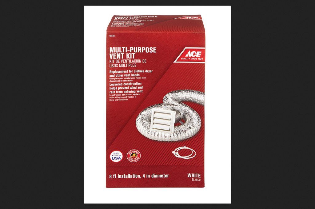 Ace 4 in. W X 6 in. L White Plastic Dryer Vent Kit