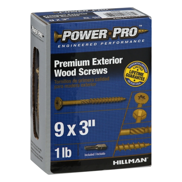 HILLMAN Power Pro No. 9 in. X 3 in. L Bronze Star Flat Head Premium Deck Screws 1 Lb 74 Pk