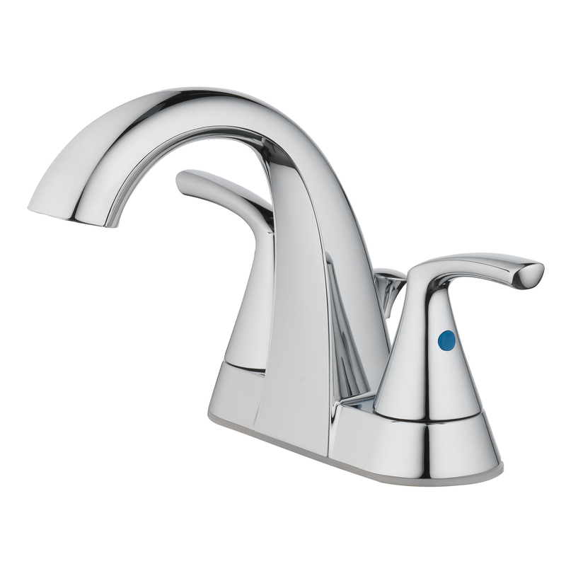 Oakbrook Collection Pacifica Chrome Transitional Two-Handle Bathroom Sink Faucet 4 in