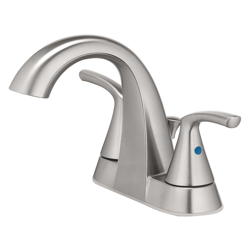Oakbrook Collection Pacifica Brushed Nickel Transitional Two-Handle Bathroom Sink Faucet 4 in