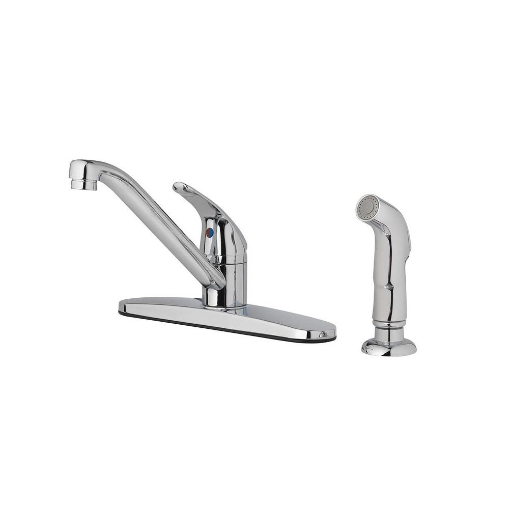 Oakbrook Collection Essentials One Handle Chrome Kitchen Faucet Side Sprayer Included